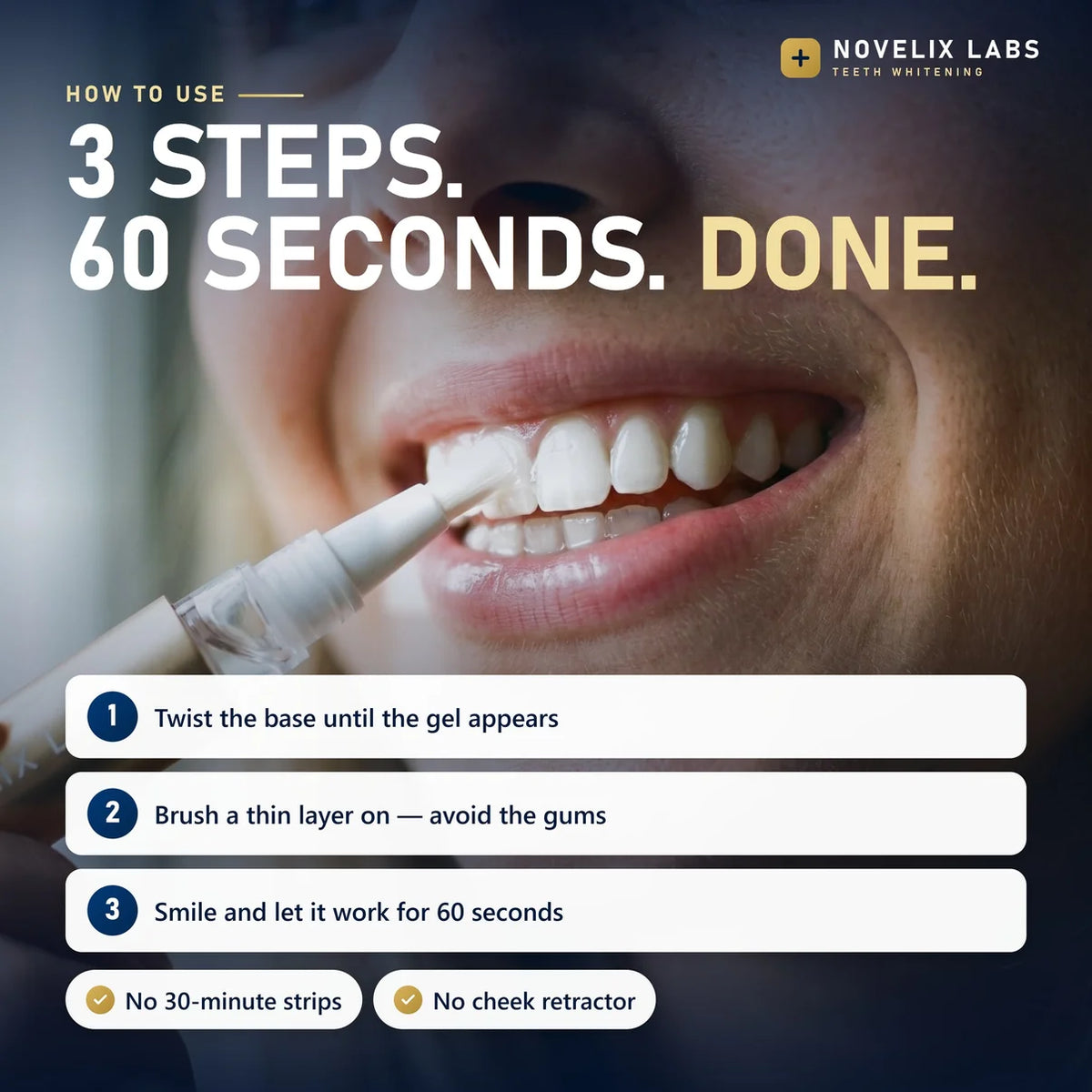Whiter Teeth in Minutes Novelix™ Gold Pen