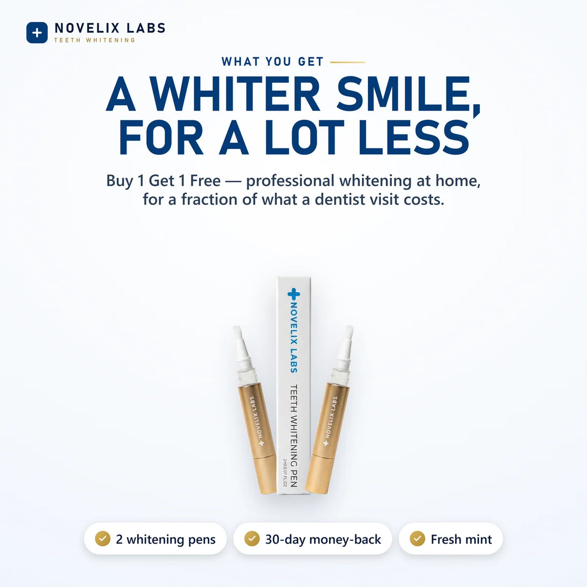 Whiter Teeth in Minutes Novelix™ Gold Pen