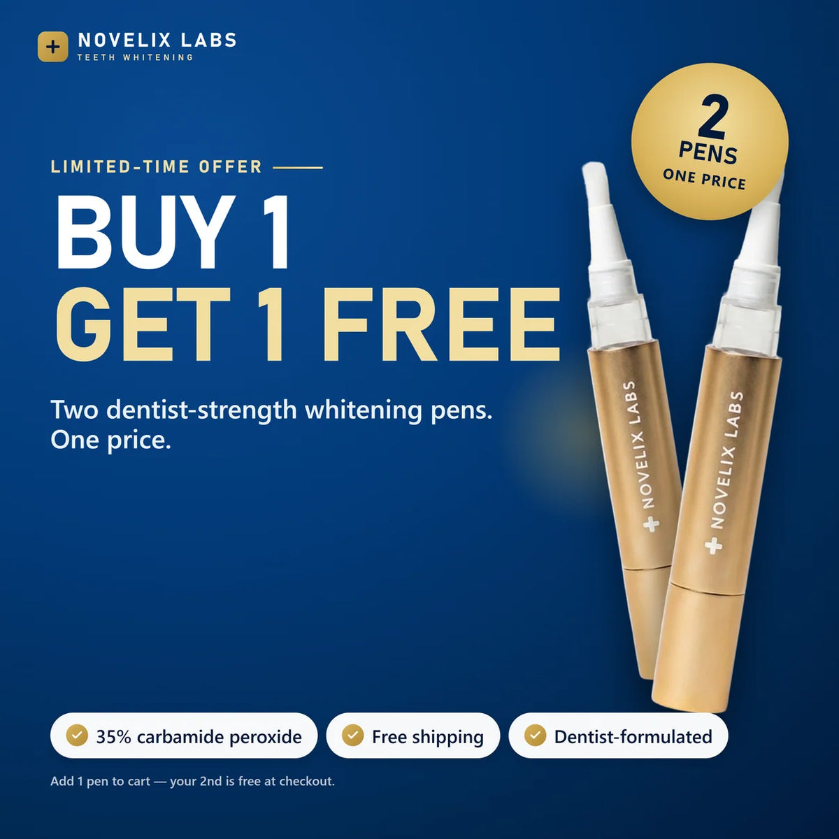 Whiter Teeth in Minutes Novelix™ Gold Pen